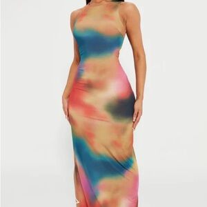 Fashion Nova Vibrant Tie-Dye Maxi Dress